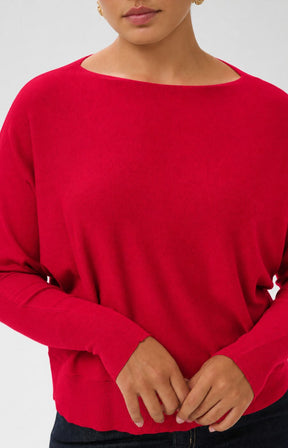 Kaffe Curve Lizzy Batwing Knit in Crimson 