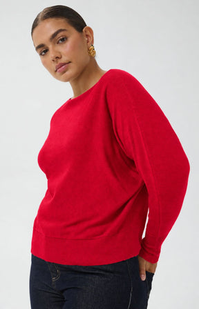 Kaffe Curve Lizzy Batwing Knit in Crimson 