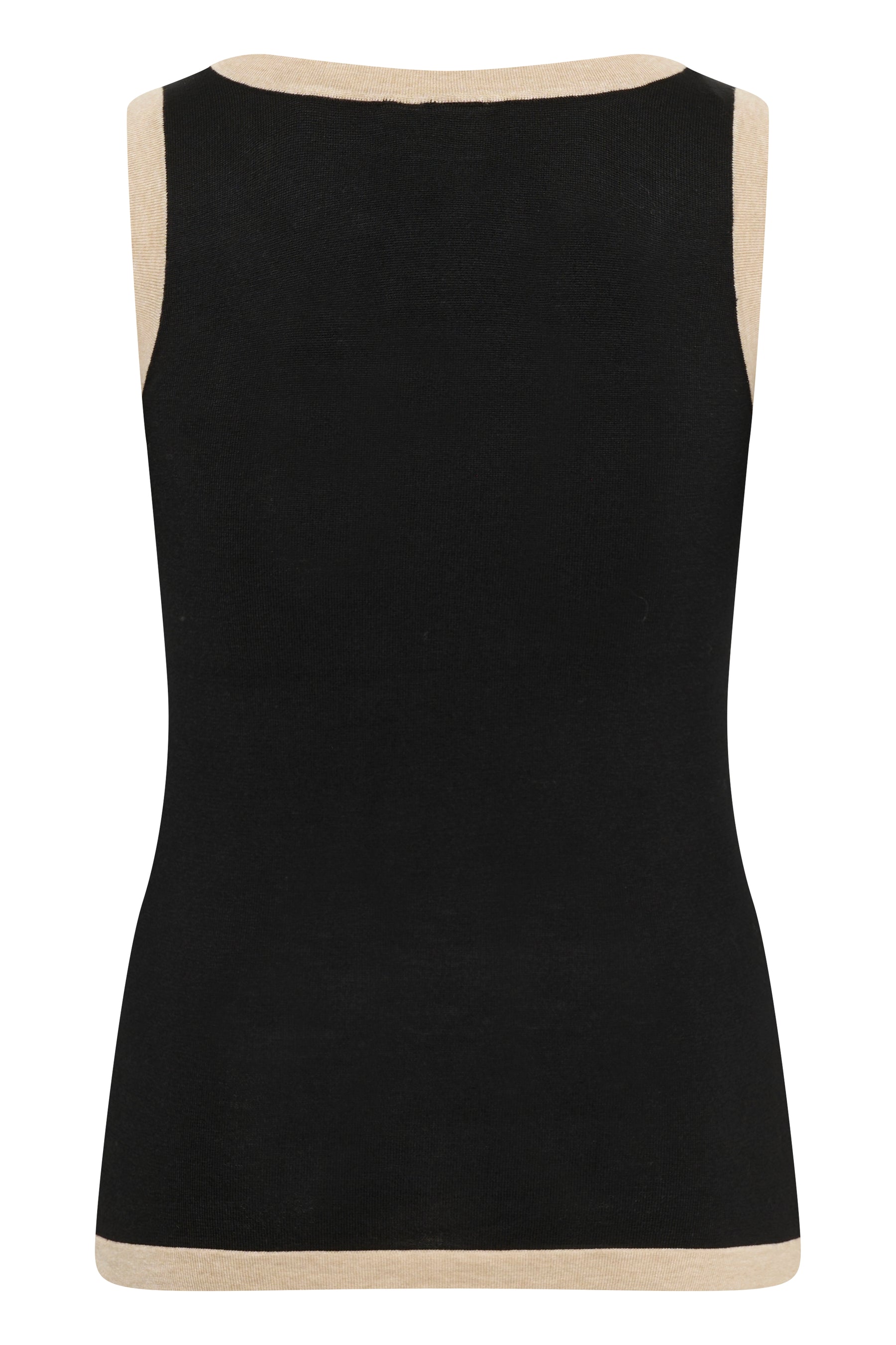 Kaffe Curve Lizzy Contrast Edge Knit Top in Black 