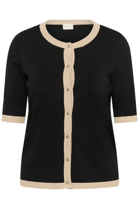 Kaffe Curve Lizzy Contrasting Edge Cardigan in Black 