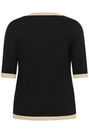 Kaffe Curve Lizzy Contrasting Edge Cardigan in Black 