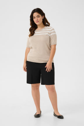 Kaffe Curve Lizzy Knit Top in Beige