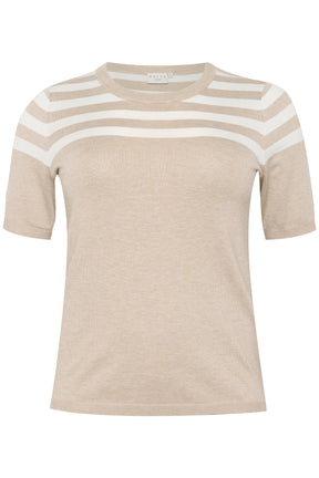 Kaffe Curve Lizzy Knit Top in Beige