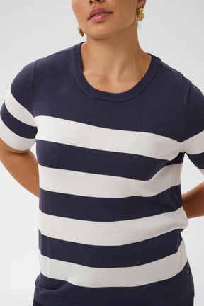 Kaffe Curve Lizzy Knit Top in Graphite Stripe 