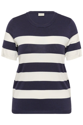 Kaffe Curve Lizzy Knit Top in Graphite Stripe 
