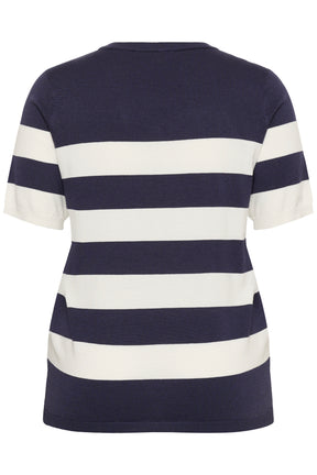 Kaffe Curve Lizzy Knit Top in Graphite Stripe 