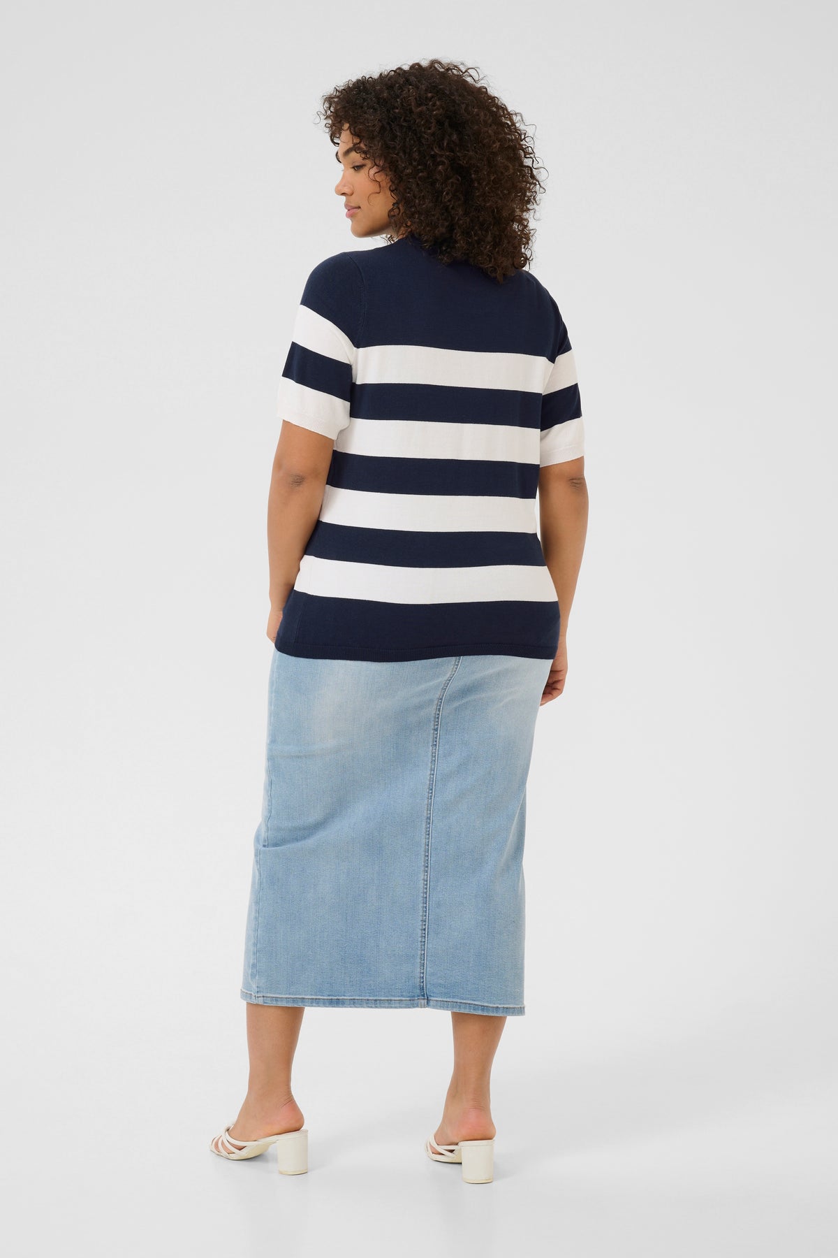 Kaffe Curve Lizzy Knit Top in Navy