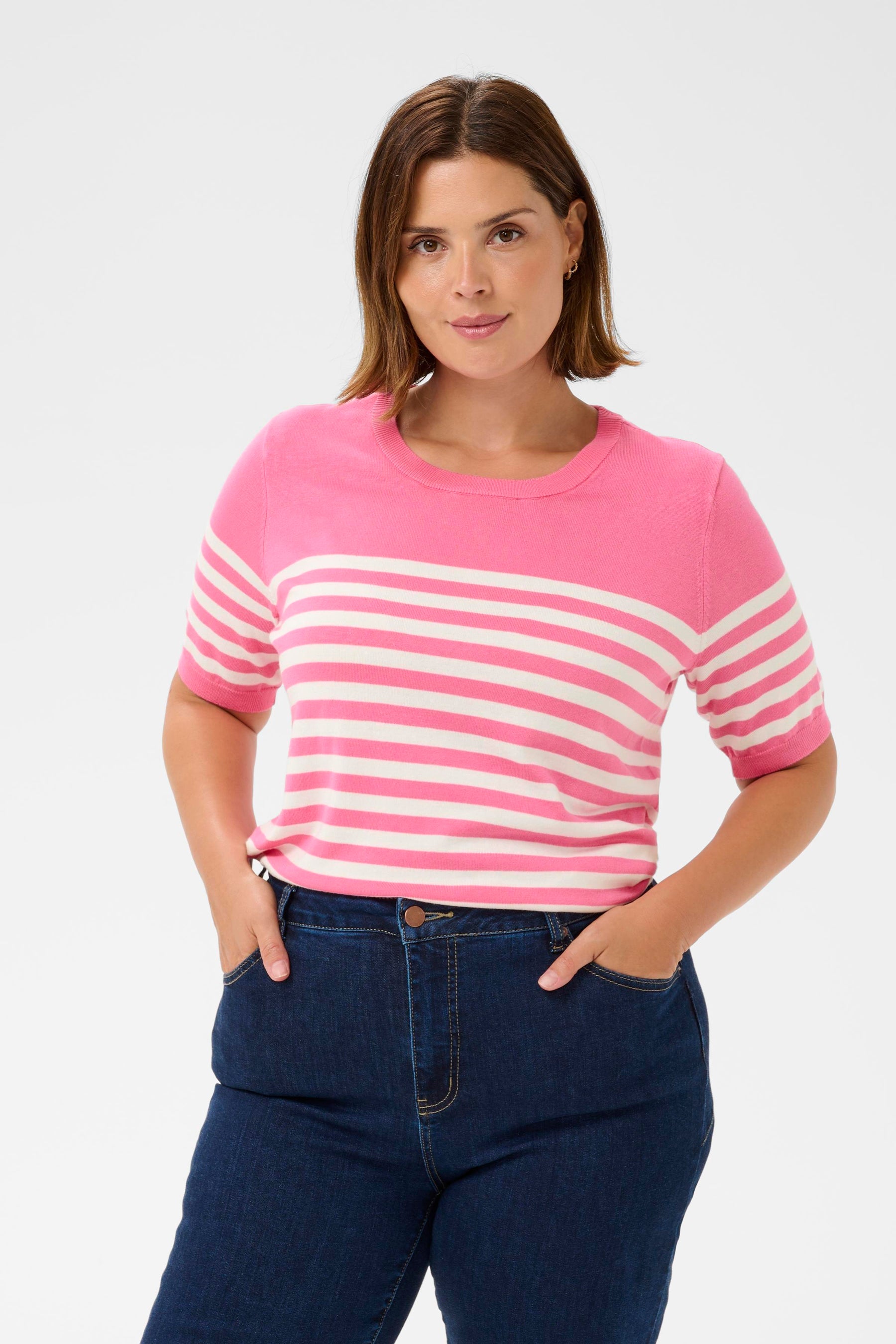 Kaffe Curve Lizzy Knit Top in Pink