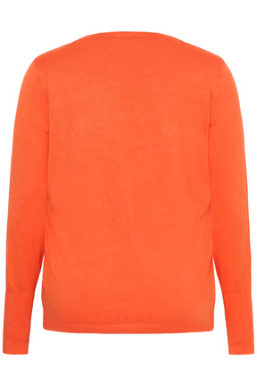 Kaffe Curve Lizzy V Neck Jumper in Orange 