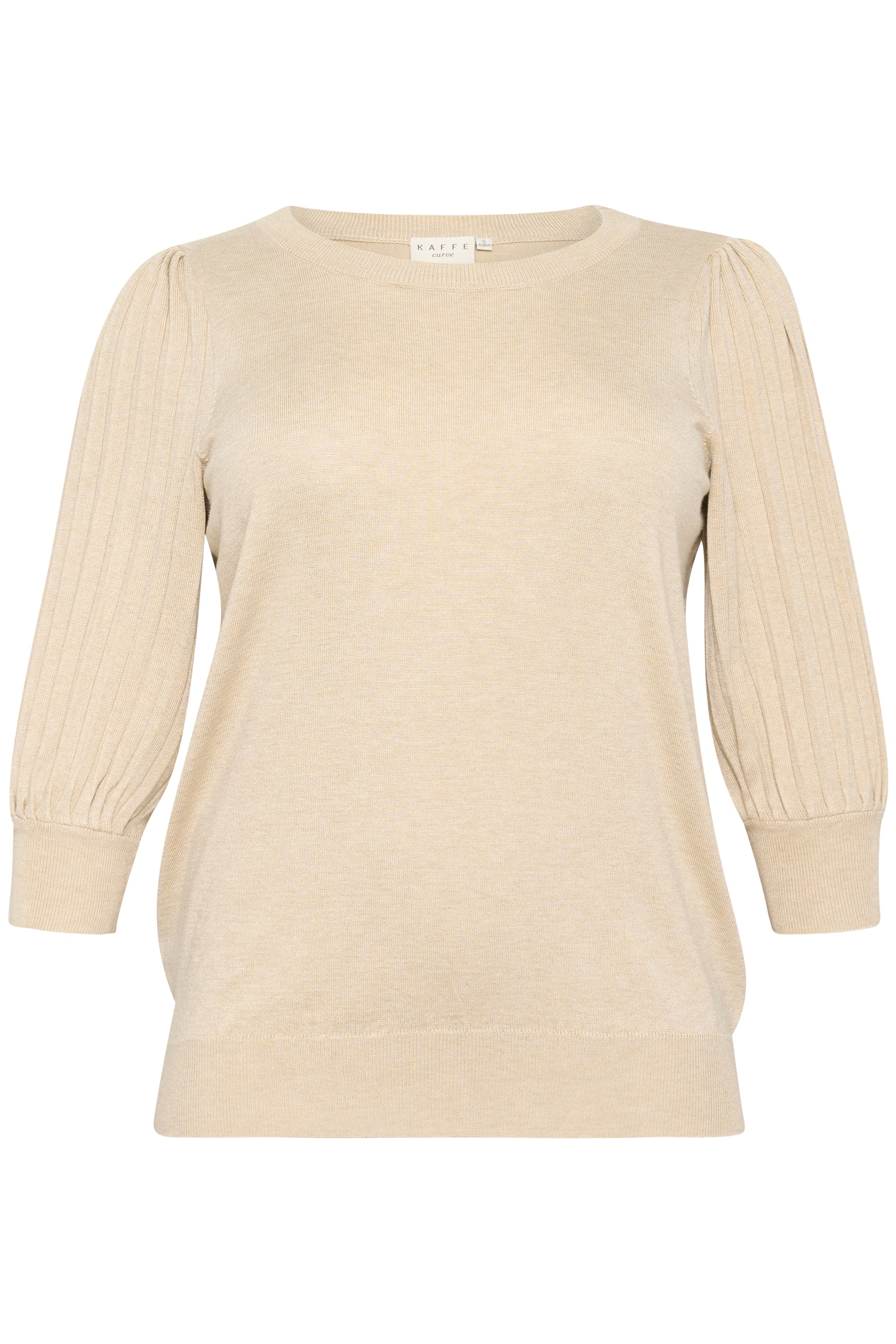Kaffe Curve Loni Knit Top in Beige 