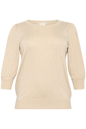 Kaffe Curve Loni Knit Top in Beige 