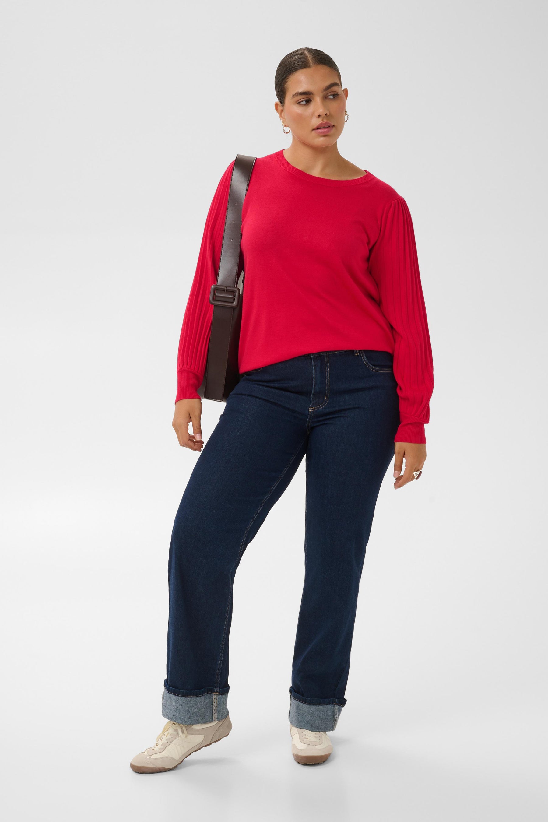 Kaffe Curve Loni L/S Jumper in Crimson 