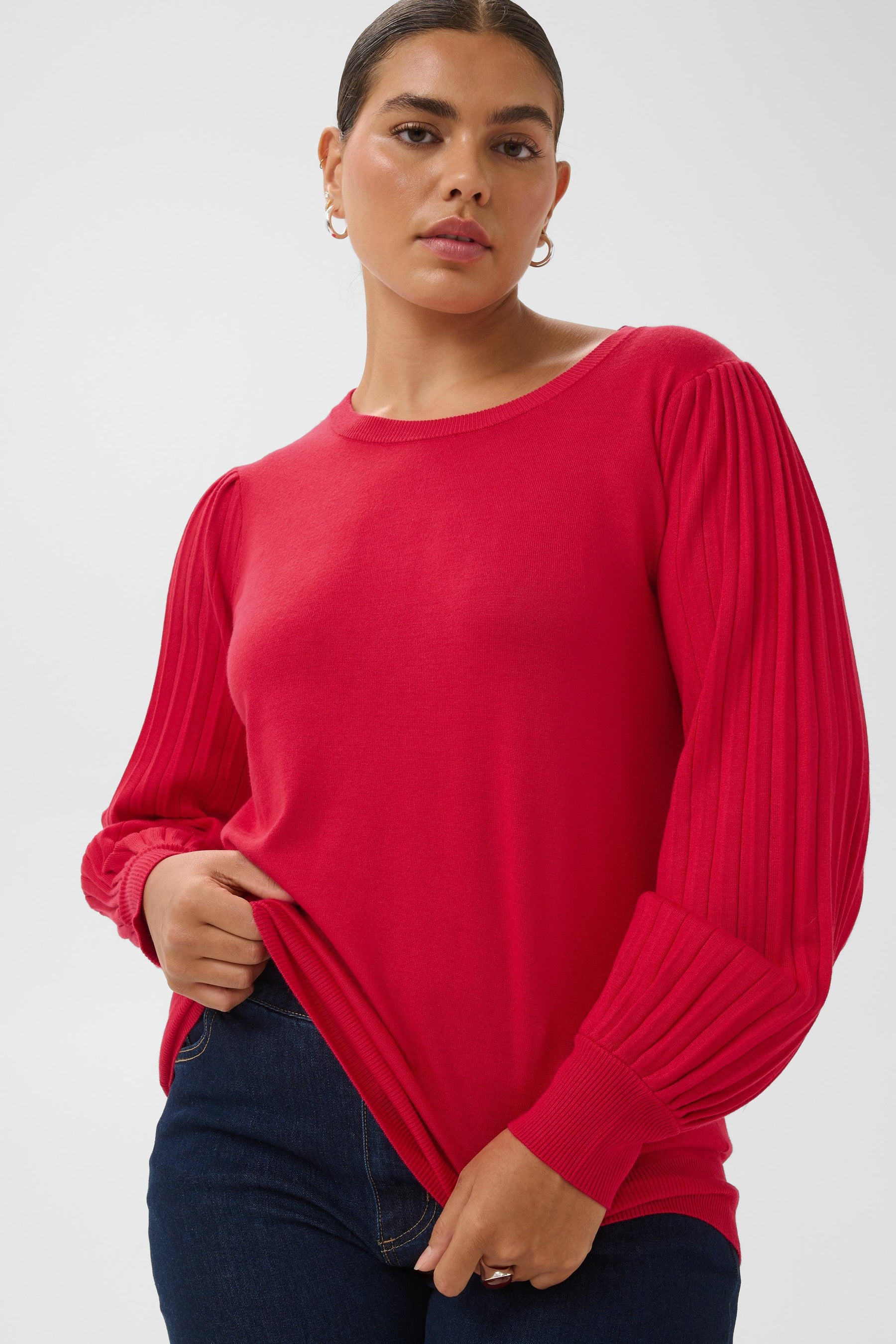 Kaffe Curve Loni L/S Jumper in Crimson 