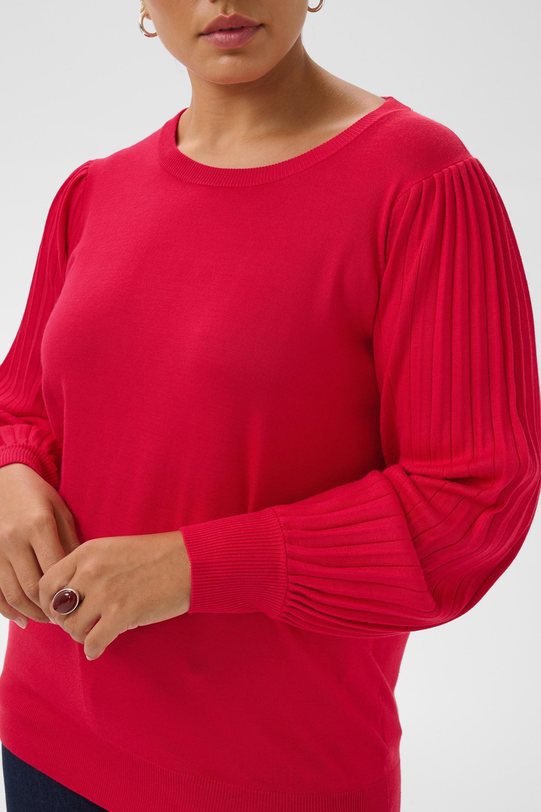 Kaffe Curve Loni L/S Jumper in Crimson 