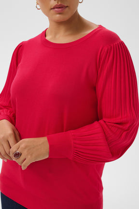 Kaffe Curve Loni L/S Jumper in Crimson 