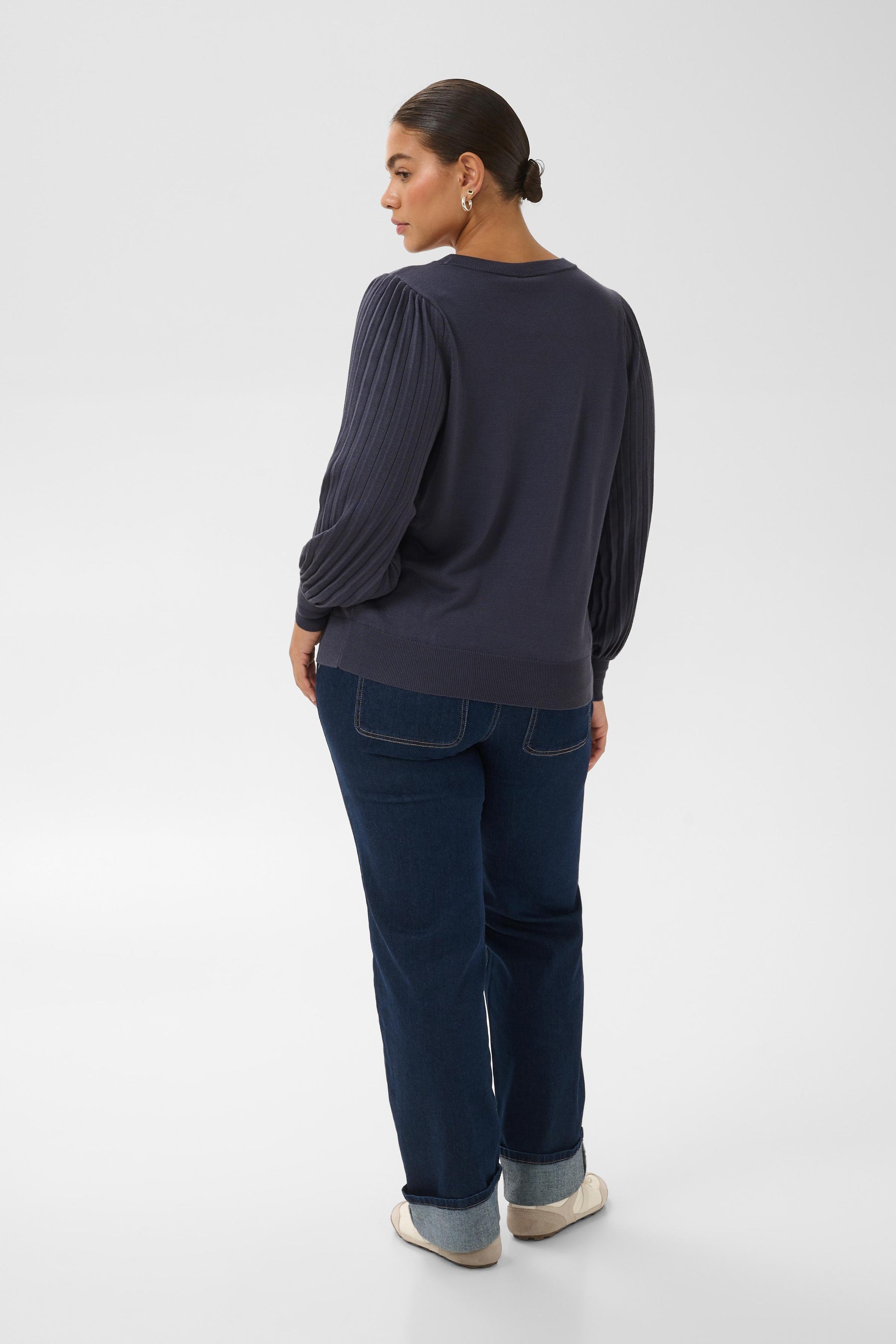 Kaffe Curve Loni L/S Jumper in Graphite 