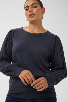 Kaffe Curve Loni L/S Jumper in Graphite 