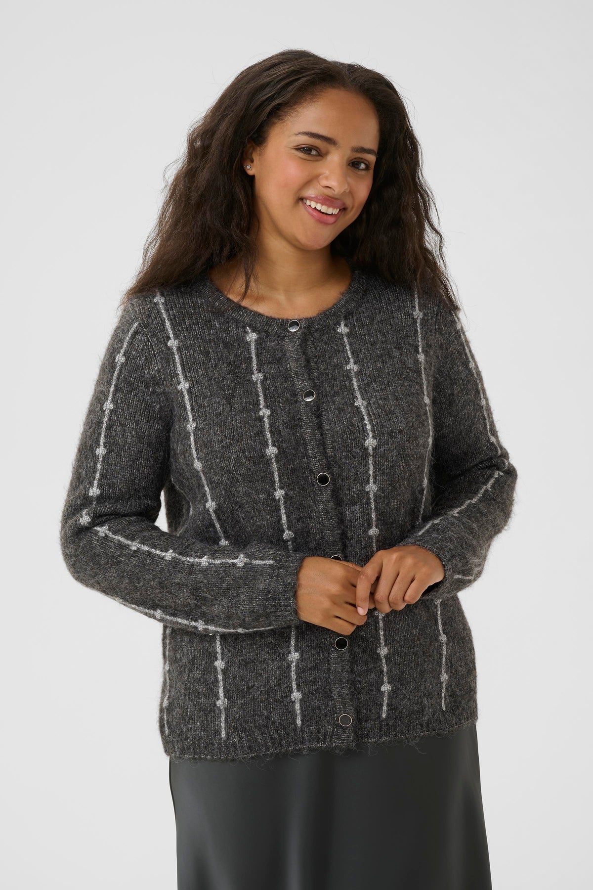Kaffe Curve Lorenna Cardigan in Grey