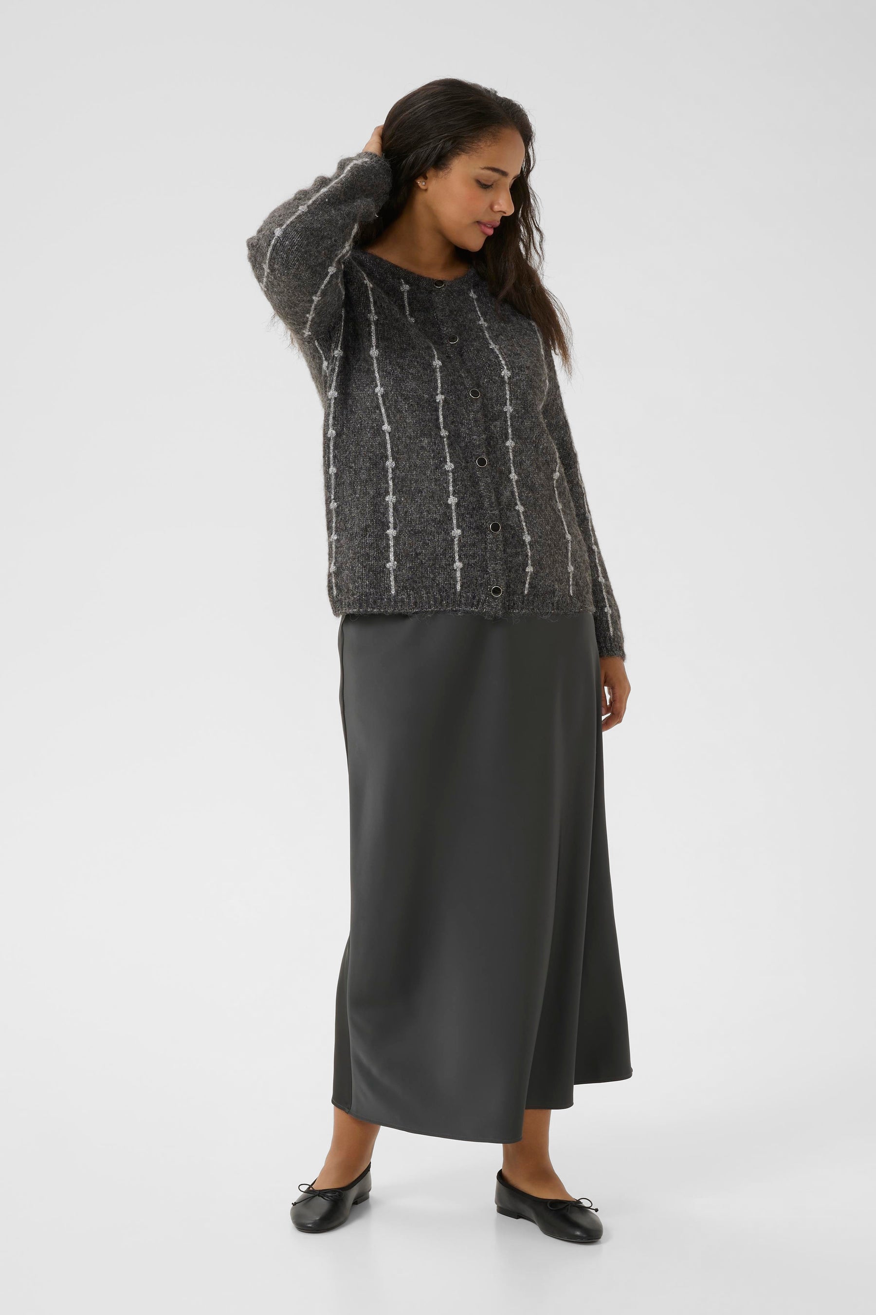 Kaffe Curve Lorenna Cardigan in Grey