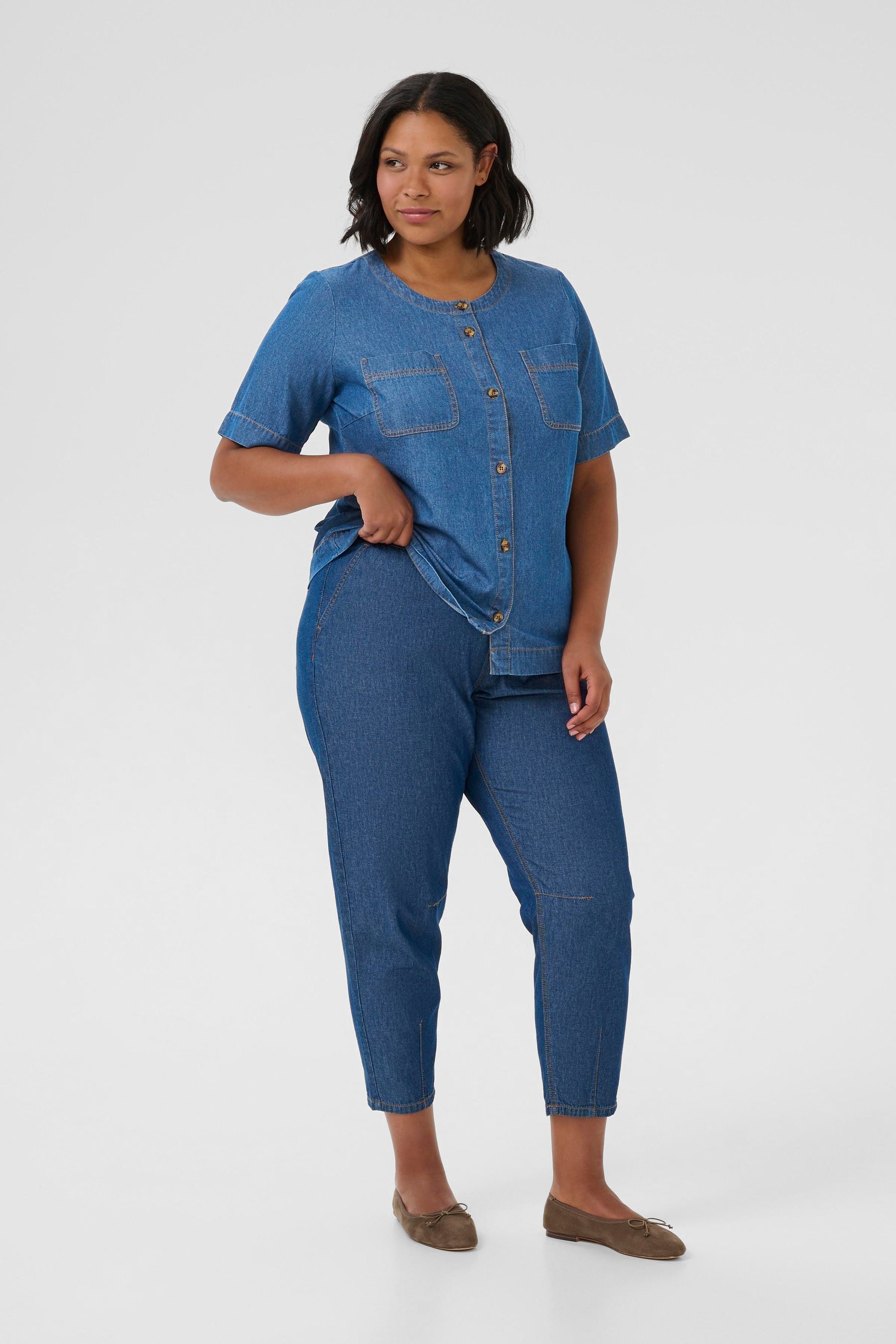 Kaffe Curve Louisa Shirt in Blue