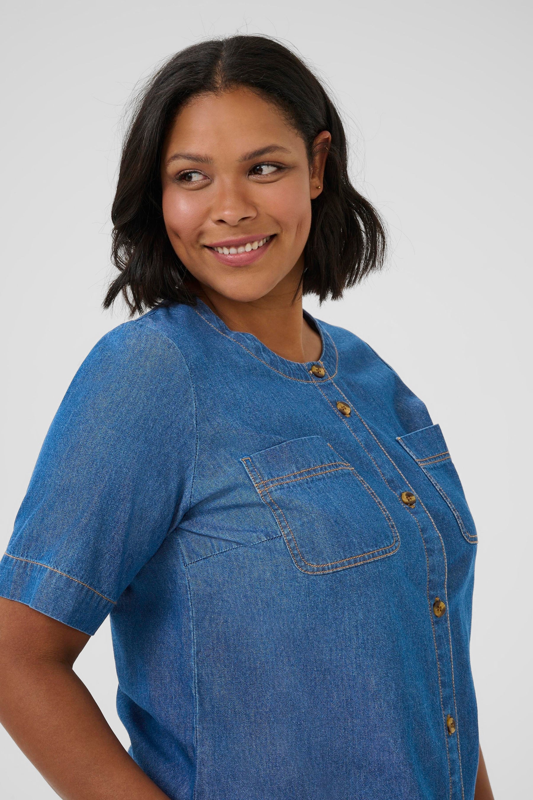 Kaffe Curve Louisa Shirt in Blue