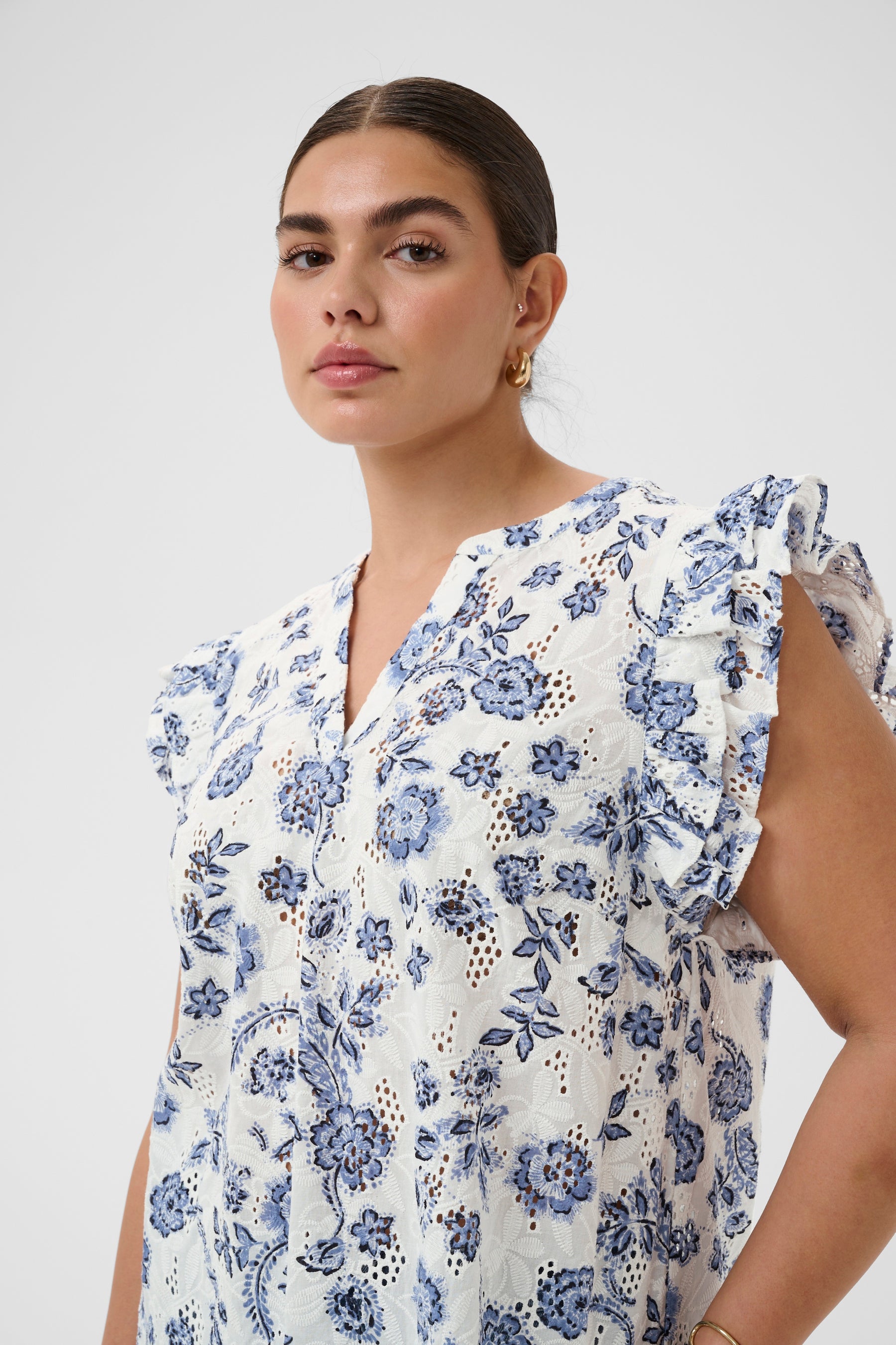 Kaffe Curve Lula Top in White