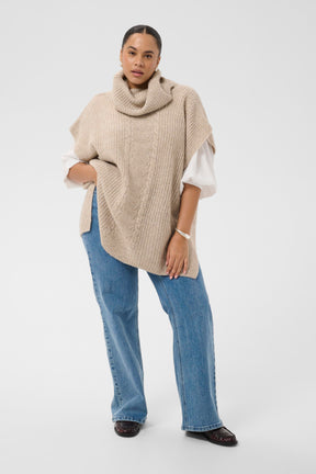Kaffe Curve Mala Poncho in Beige 