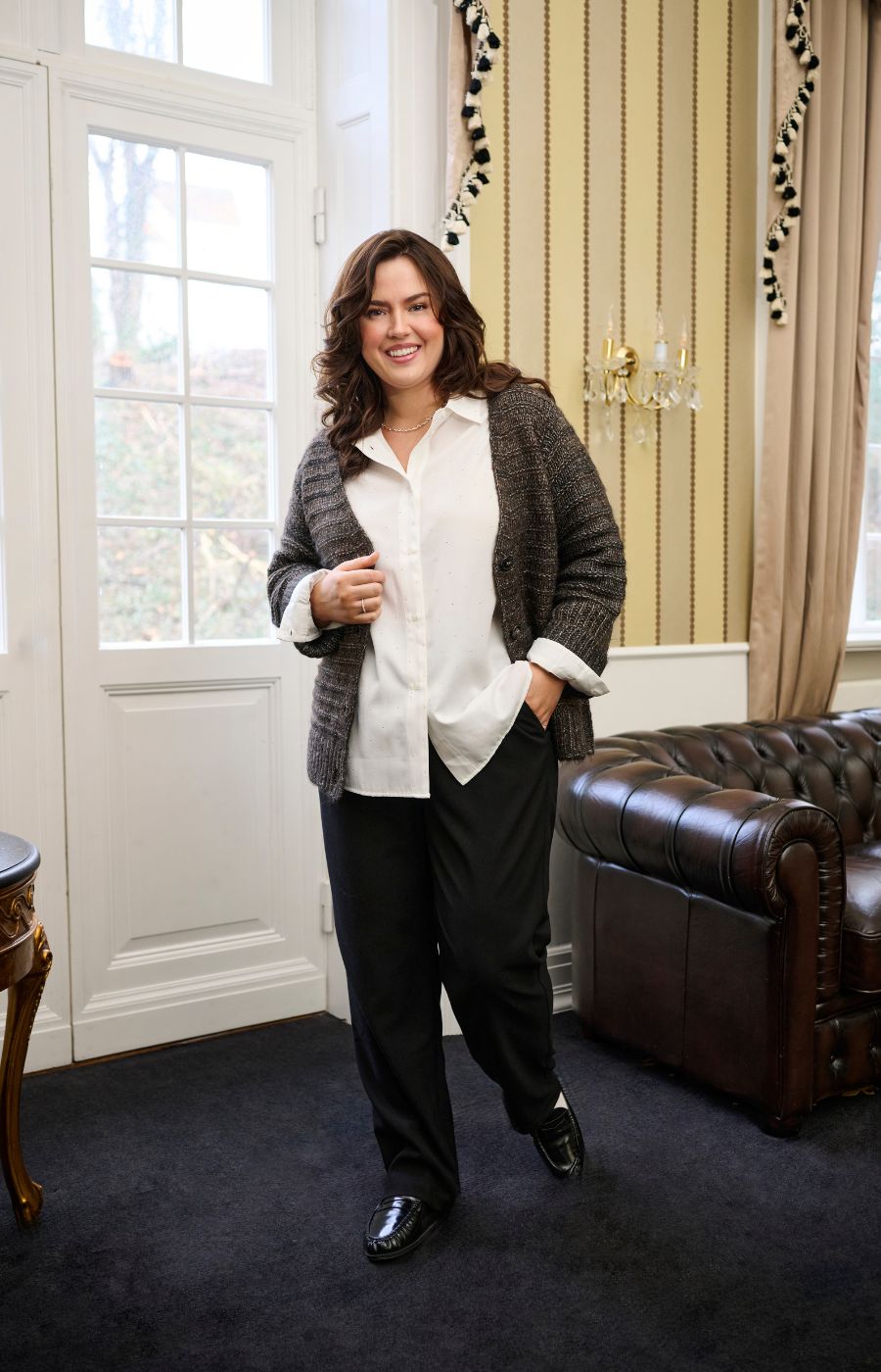 Kaffe Curve Merla Flared Trousers in Black