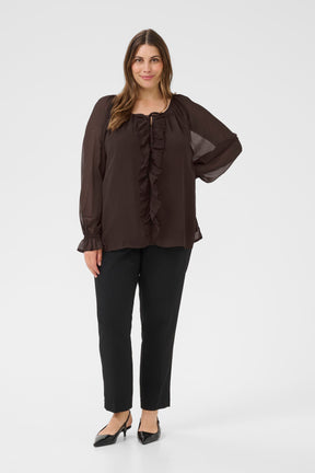 Kaffe Curve Milanna Blouse in Brown