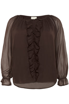 Kaffe Curve Milanna Blouse in Brown