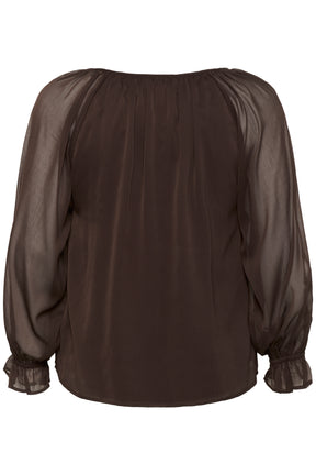 Kaffe Curve Milanna Blouse in Brown