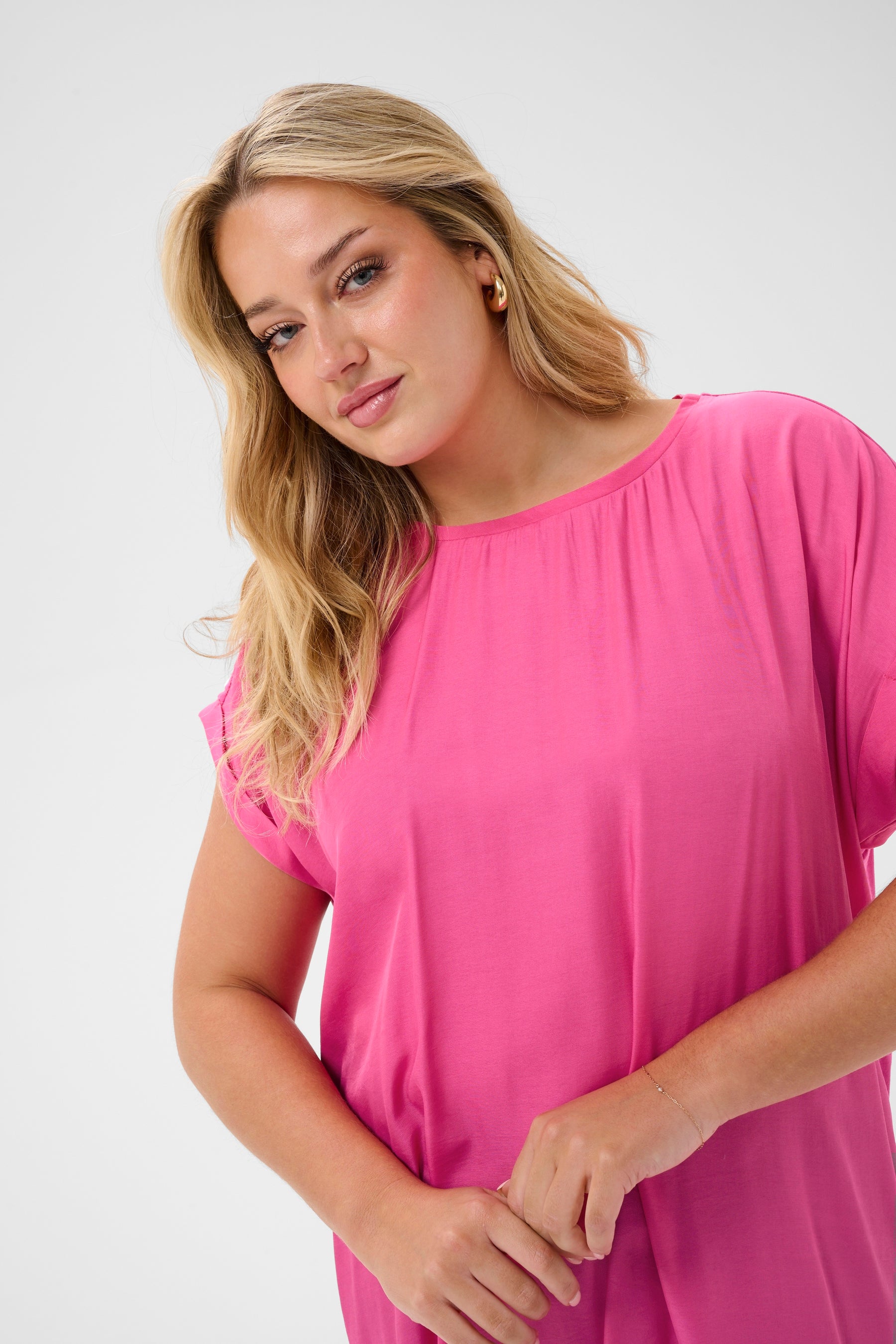 Kaffe Curve Milia Blouse in Fuchsia 