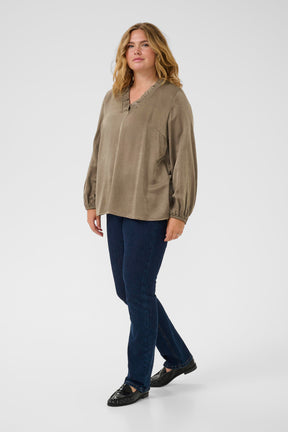 Kaffe Curve Milia Blouse in Morel