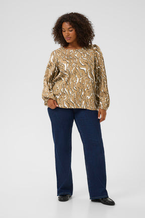 Kaffe Curve Milina Blouse in Tan
