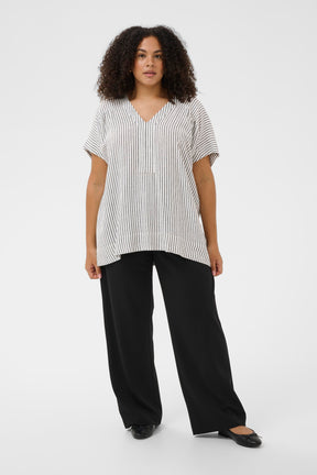 Kaffe Curve Mille Blouse in Black Stripe 