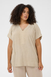 Kaffe Curve Mille Blouse in Chinchilla Stripe 