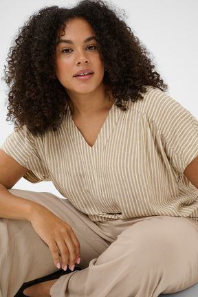 Kaffe Curve Mille Blouse in Chinchilla Stripe 