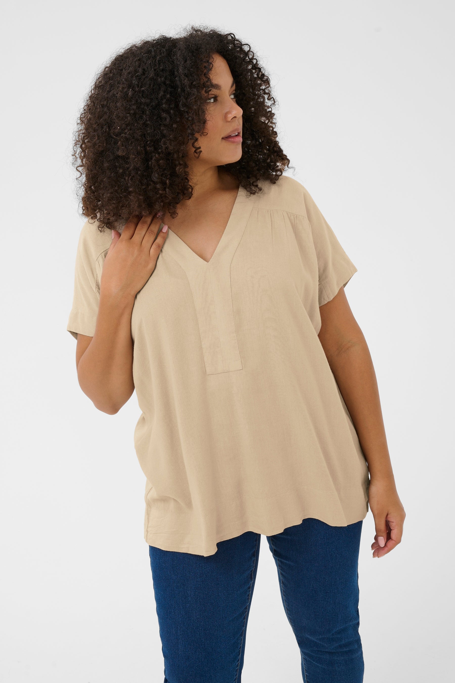 Kaffe Curve Mille Blouse in Feather Gray 