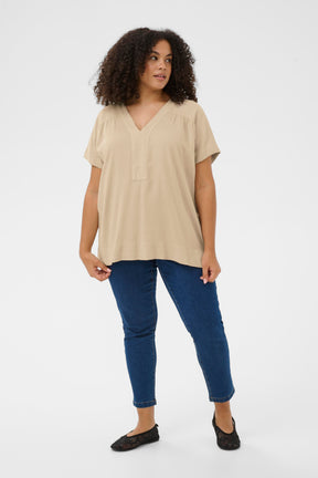 Kaffe Curve Mille Blouse in Feather Gray  