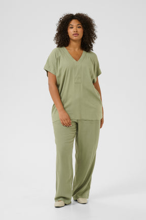 Kaffe Curve Mille Blouse in Khaki