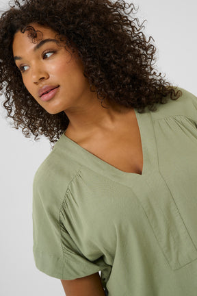 Kaffe Curve Mille Blouse in Khaki