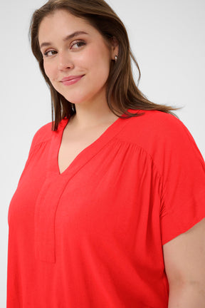 Kaffe Curve Mille Blouse in Poppy Red  