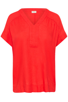 Kaffe Curve Mille Blouse in Poppy Red  