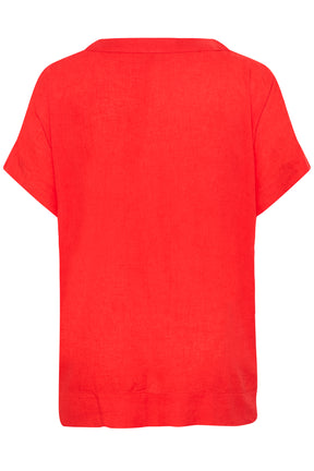 Kaffe Curve Mille Blouse in Poppy Red  