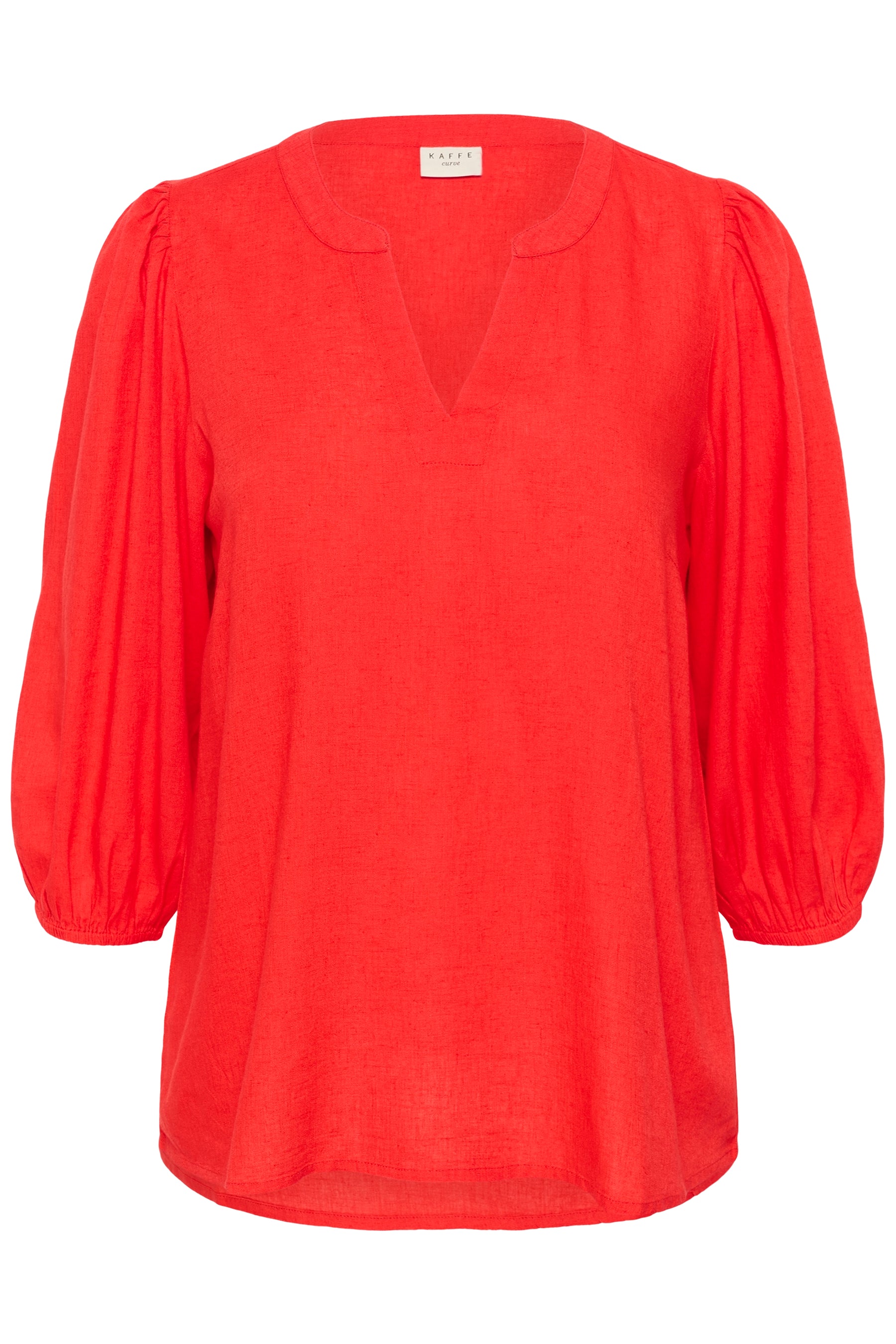Kaffe Curve Mille L/S Blouse in Poppy Red 