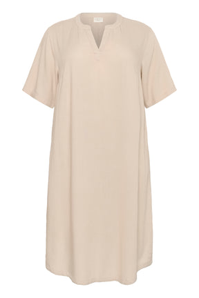 Kaffe Curve Millie Kaftan Dress Beige 