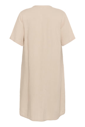 Kaffe Curve Millie Kaftan Dress Beige 