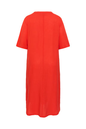 Kaffe Curve Millie Kaftan Dress in Red 