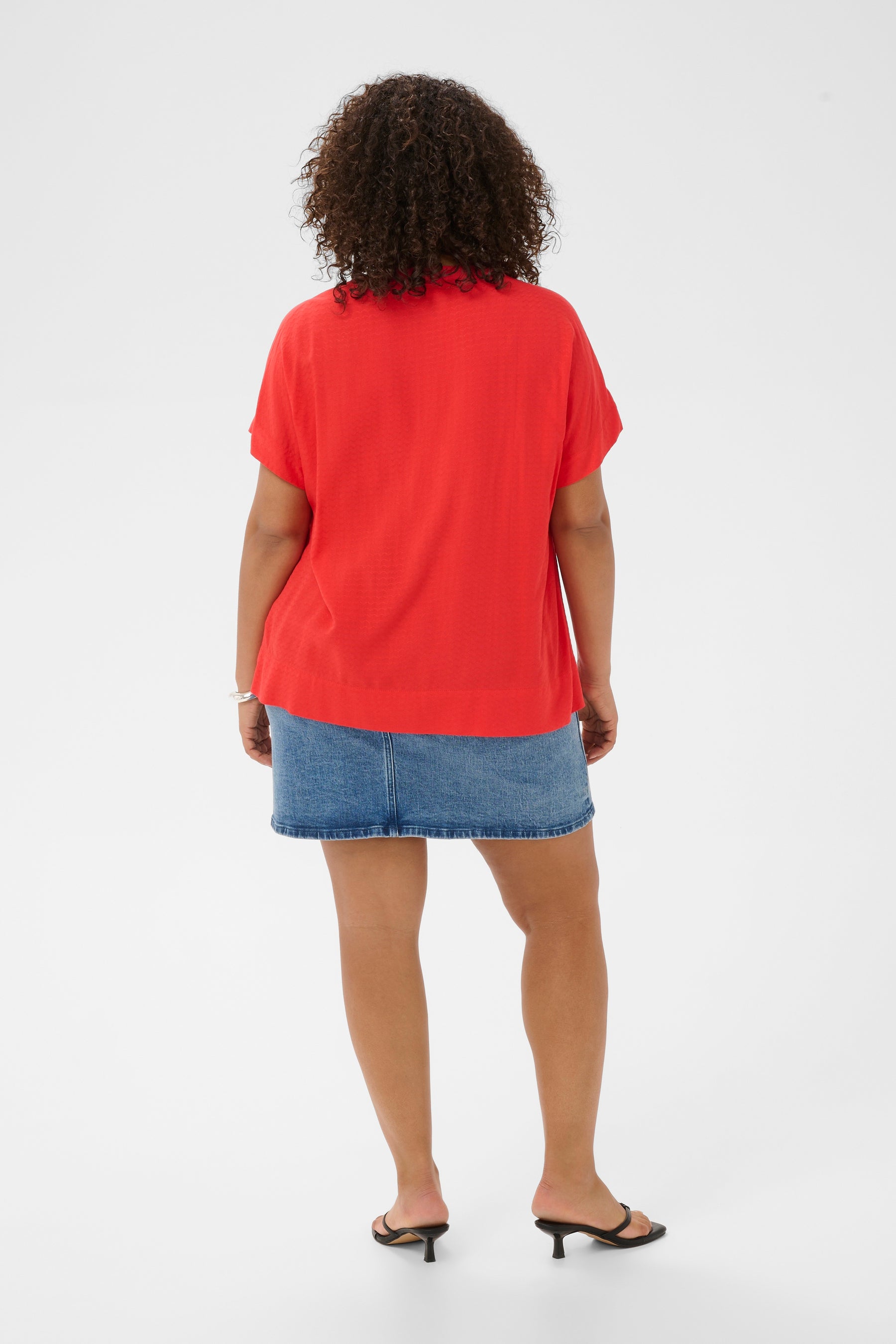 Kaffe Curve Mina Blouse in Poppy Red 