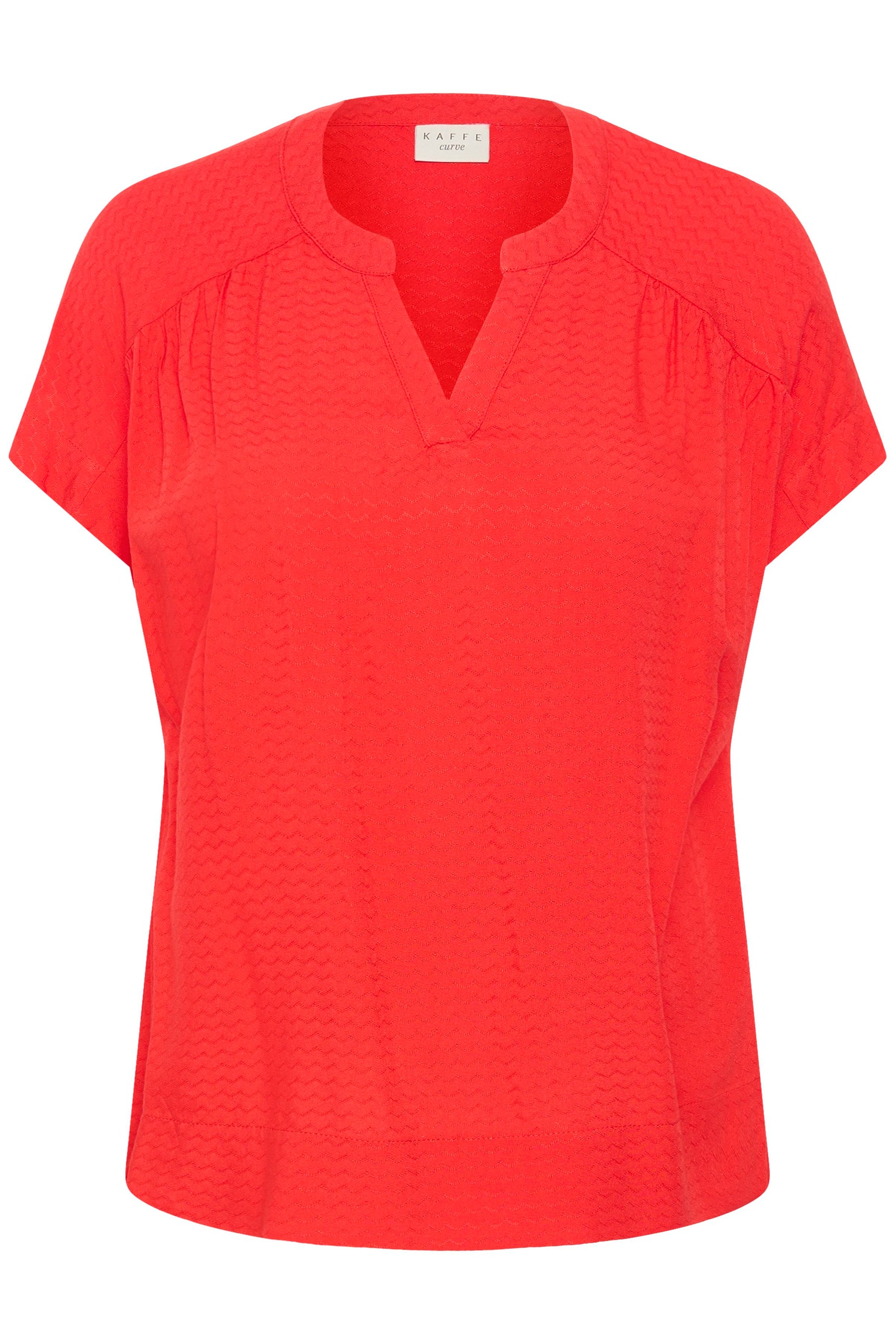 Kaffe Curve Mina Blouse in Poppy Red 